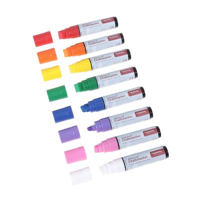 Krijtstift Europel watervast 15mm assorti etui 8 stuks
