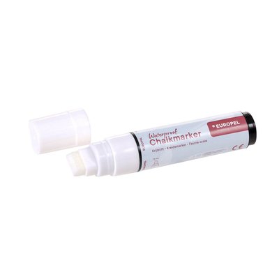 Krijtstift Europel watervast 15mm wit blister 1 stuk