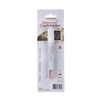 Krijtstift Europel watervast 3-6mm wit blister 1 stuk