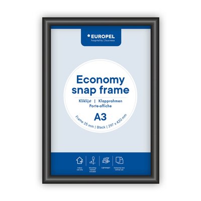 Cadre clipsable Europel Economy A3 noir