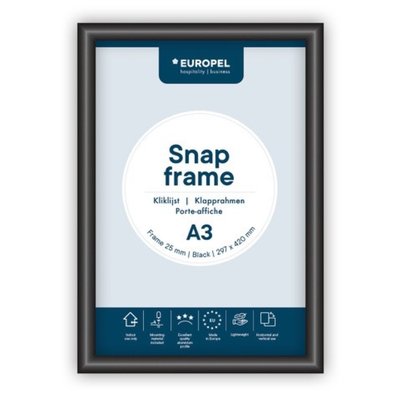 Cadre clipsable Europel A3 25mm noir