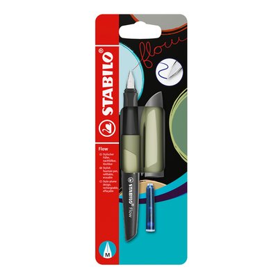Vulpen STABILO Flow medium khaki blister à 1 stuk