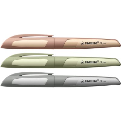 Stylo plume STABILO Flow Medium gris blister 1 pièce