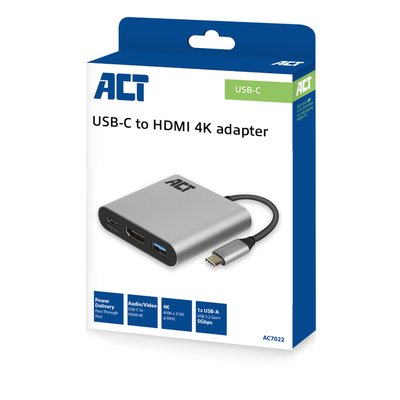 Adaptateur ACT multiport USB-C pour 1 écran HDMI
