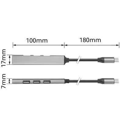 Hub ACT USB-C 3x USB-A 2.0 en 1x USB-A 3.0