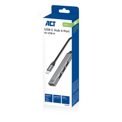 Hub ACT USB-C 3x USB-A 2.0 en 1x USB-A 3.0