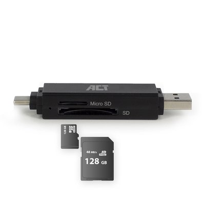 Kaartlezer ACT USB-C/USB-A 3.0