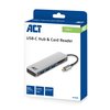 Hub ACT USB-C 3.0, 3x USB-A cardreader PD p-through foto