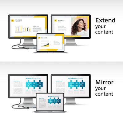 Adapter ACT USB-C 4K multiport voor 2 HDMI monitoren