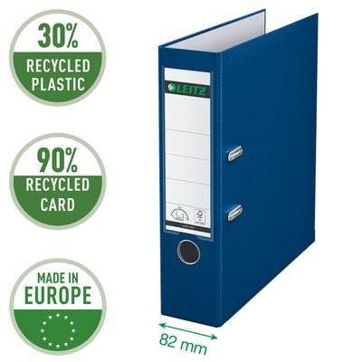 Classeur à levier Leitz 1010 180° A4 80mm PP bleu