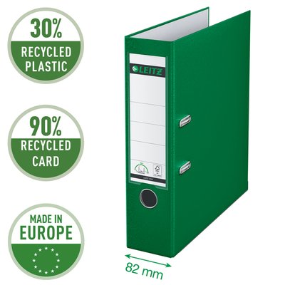 Classeur à levier Leitz 1010 180° A4 80mm PP vert