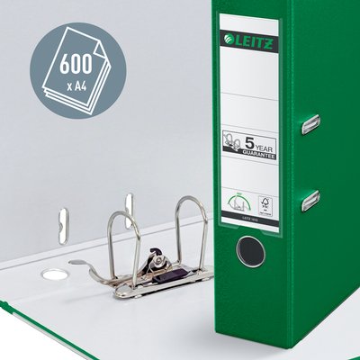 Classeur à levier Leitz 1010 180° A4 80mm PP vert