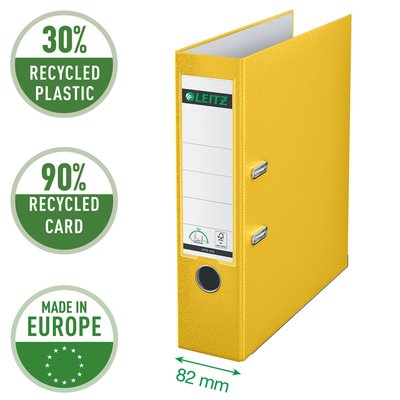Classeur à levier Leitz 1010 180° A4 80mm PP jaune