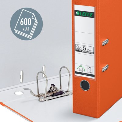 Ordner Leitz 1010 180° 80mm PP A4 oranje