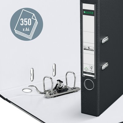Classeur à levier Leitz 1015 180° A4 50mm PP noir