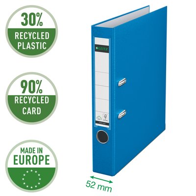 Classeur à levier Leitz 1015 180° A4 50mm PP bleu clair