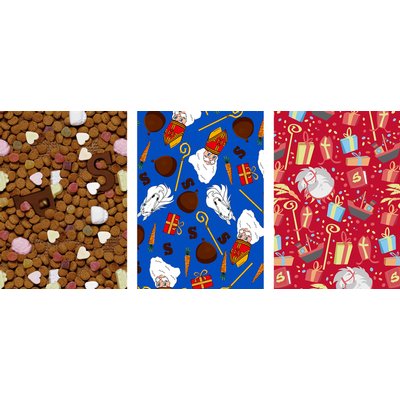 Inpakpapier Sint 300x100cm assorti