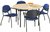 Ronde spreektafel 4-poots, 120 cm