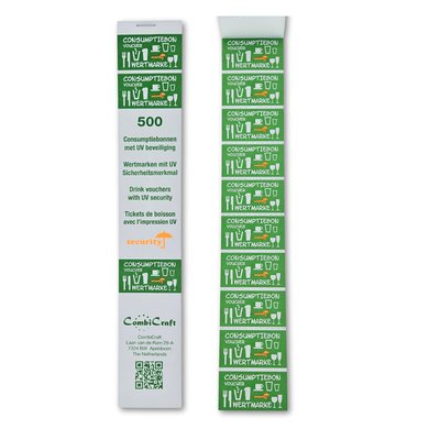 Bon de consommation CombiCraft sécurité UV 500 pièces vert