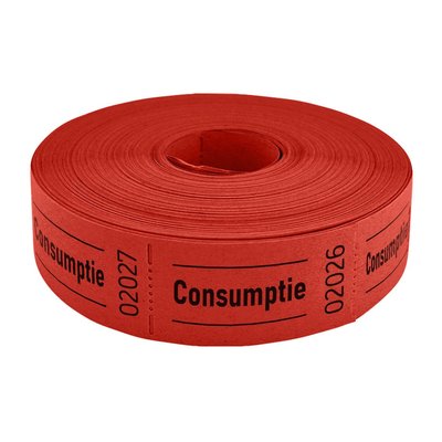 Bon de consommation CombiCraft 57x30mm double face 2x 1000 pièces rouge