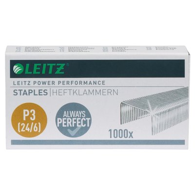 Agrafes Leitz 24/6 zingué 1000 pièces
