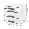 Module tiroirs Leitz WOW Cube A4 maxi 4 tiroirs blanc/gris Photo