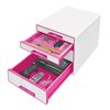 Ladenblok Leitz WOW 4 laden wit/roze foto