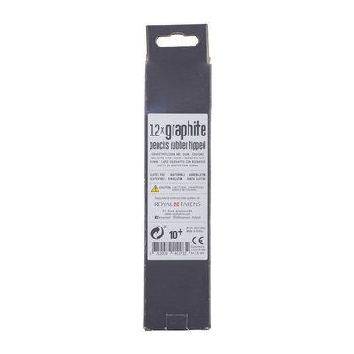 Crayon graphite graphite Bruynzeel Teens HB avec embout gomme set 12 pièces
