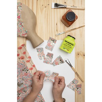 Papier créa Décopatch 30x40cm set 4 feuilles thème Nuances de bleu