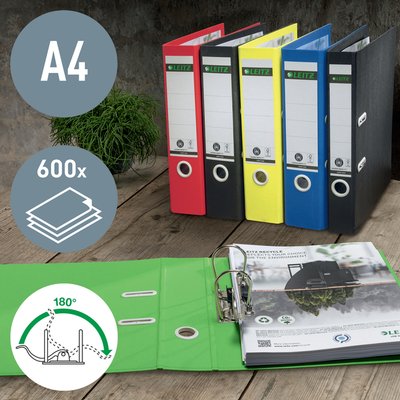 Classeur à levier Leitz 180° Recycle A4 80mm carton vert