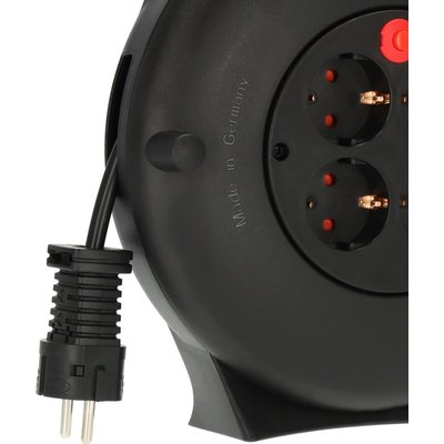 Enrouleur de câble Brennerstuhl Vario 4 prises 10m noir