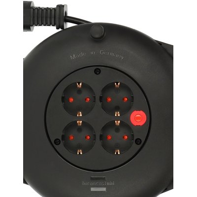Enrouleur de câble Brennerstuhl Vario 4 prises 10m noir