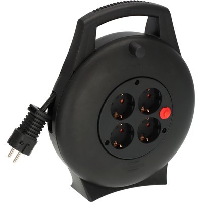 Enrouleur de câble Brennerstuhl Vario 4 prises 10m noir