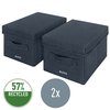 Opbergdoos Leitz gestoffeerd met deksel 190x160x285mm grijs 2 st foto