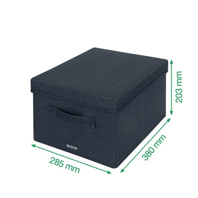 Opbergdoos Leitz gestoffeerd met deksel 285x203x380mm grijs 2 st