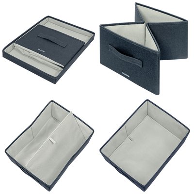 Opbergdoos Leitz gestoffeerd met deksel 285x203x380mm grijs 2 st