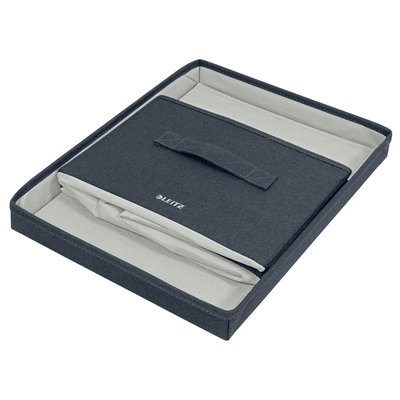 Opbergdoos Leitz gestoffeerd met deksel 285x203x380mm grijs 2 st