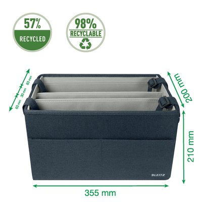 Sac de rangement Leitz tissu 200x210x355mm gris
