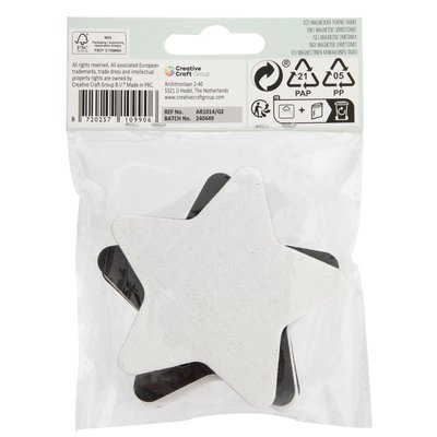 Canvas Nassau fine art ster en bloem 7,5cm magnetisch 4 stuks