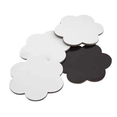 Canvas Nassau fine art ster en bloem 7,5cm magnetisch 4 stuks