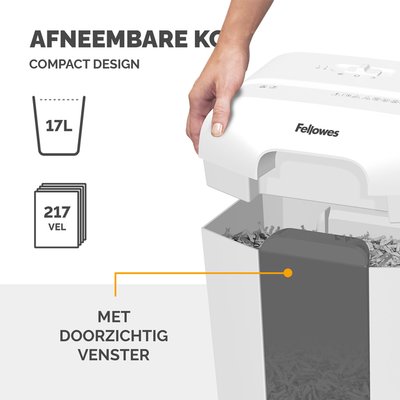Destructeur Fellowes Powershred LX50 particules 4x37mm blanc