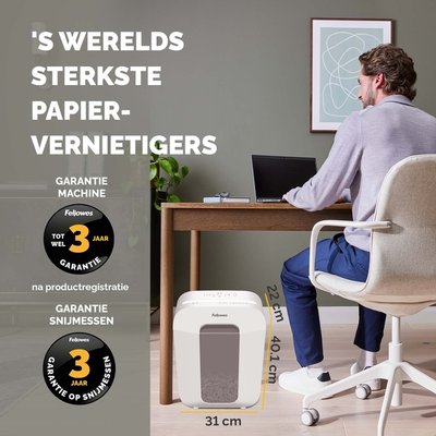 Destructeur Fellowes Powershred LX50 particules 4x37mm blanc