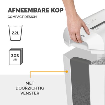 Destructeur Fellowes Powershred LX65 particules 4x40mm blanc