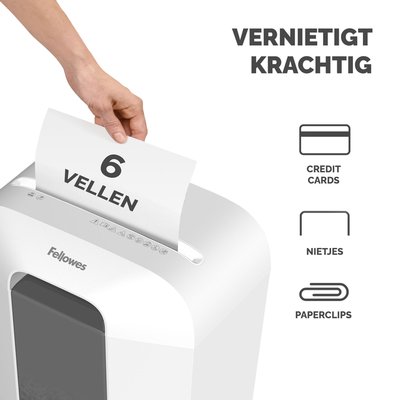 Destructeur Fellowes Powershred LX25 particules 4x37mm blanc