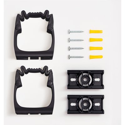 Wandhouder Toolflex One 2 klemmen met adapter ø 15/35 mm zwart