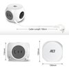 Stekkerblok ACT 3 voudig inclusief 2x USB C/A 1.5 meter wit/grijs foto