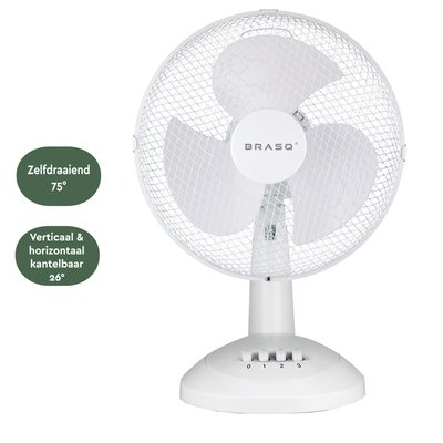 Ventilateur de table BRASQ F400 Ø 30cm blanc