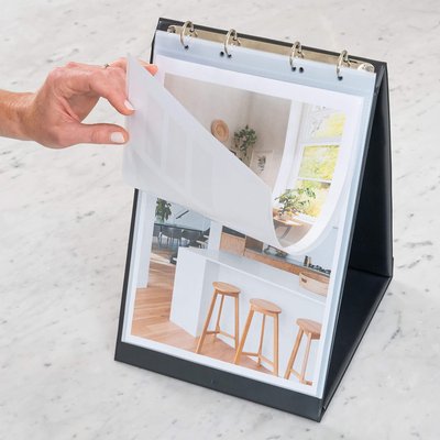 Chevalet de table Rillstab portrait noir 10 pochettes