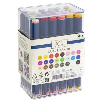 Marqueur à alcool Nassau Arts pointe duo set 24 couleurs