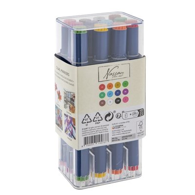 Marqueur à alcool Nassau Arts pointe duo set 12 couleurs